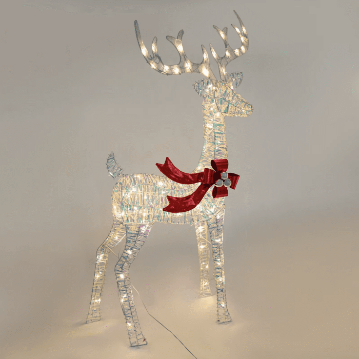 Christmas Iron Art Elk Deer with Lights Merry Cristmas Decoration for Home Glowing Reindeer Outdoor Yard Ornament 2024 New Year - Image 5