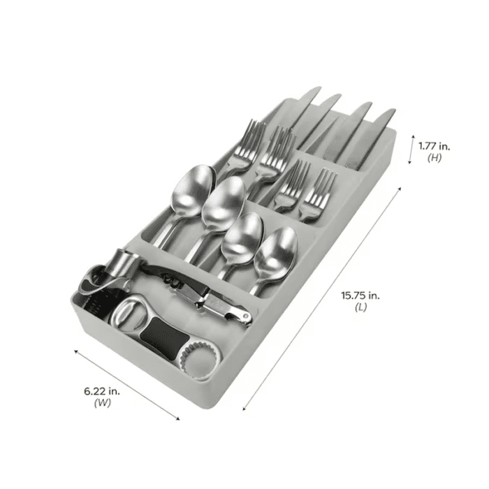 15.75-In X 6.22-In Gray Plastic Drawer Organizer - Image 9