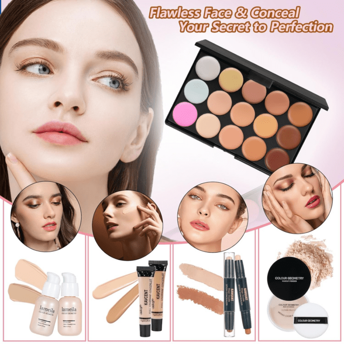 Makeup Kit Makeup Sets for Teens Makeup Kits for Women Teenagers Make up Eyeshadow Palette Foundation Concealer Lipgloss Makeup Kit for Women Full Kit - Image 5