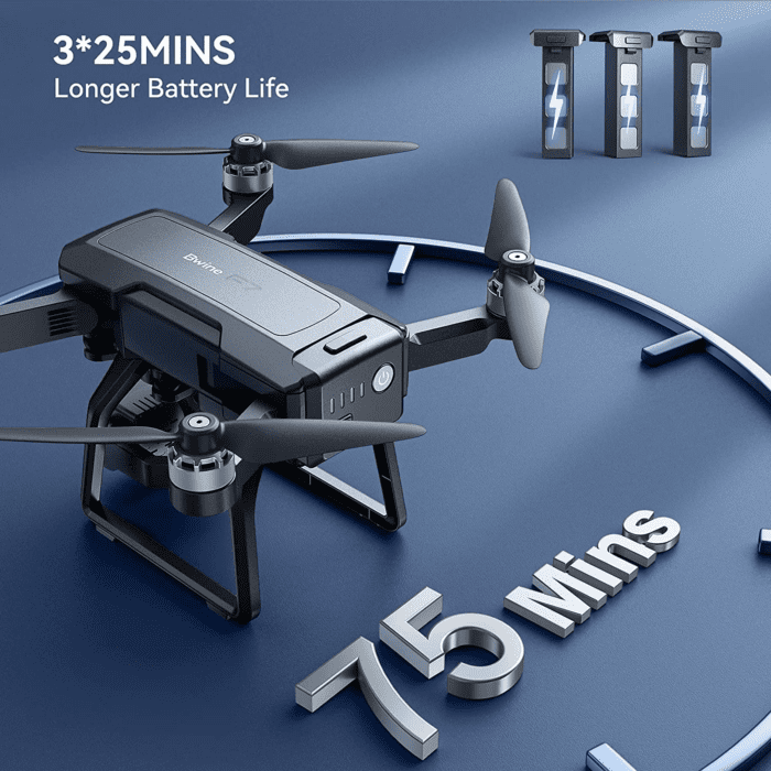 F7 GPS Drones with Camera for Adults 4K Night Vision, 3-Aix Gimbal, 2Mile Long Range, 75Mins Flight Time Professional Drone with 3 Battery, Auto Return+Follow Me+Fly Around+Beginner Mode for Kid - Image 4