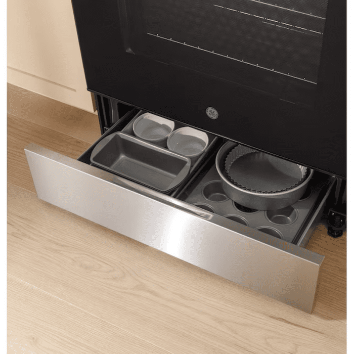 30-In Glass Top 4 Burners 5.3-Cu Ft Steam Cleaning Freestanding Electric Ran (Stainless Steel) - Image 7