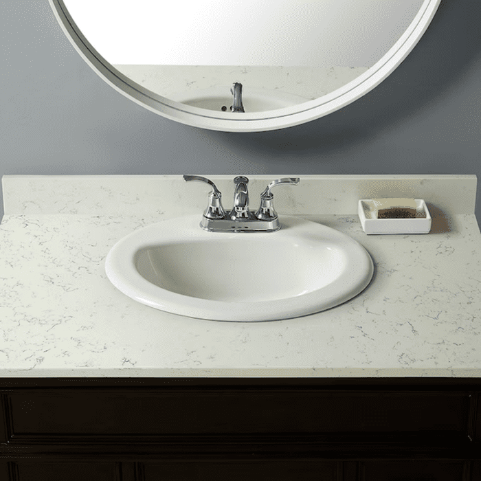 Vitreous China Drop-In Oval White Bathroom Sink (20-In X 17-In) - Image 7