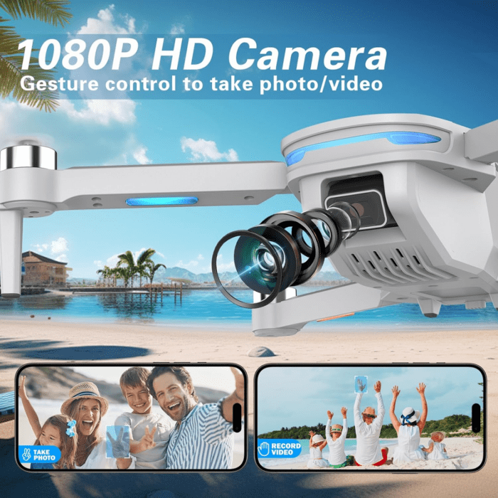 Drone with Camera 1080P HD FPV Foldable Drones for Kids and Beginners,Brushless Motor Gesture Control,Stable Altitude Hold, One Key Start, 360° Flip, Waypoints Fly, Gravity Control, 2 Batteries - Image 4