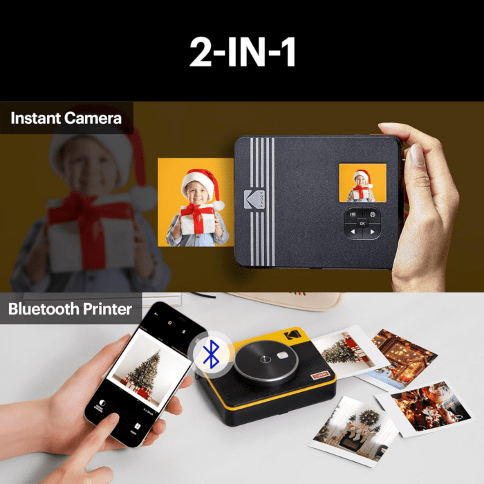 Mini Shot 3 Retro 4PASS 2-In-1 Instant Digital Camera and Photo Printer (3X3 Inches) + 60 Sheets Cartridge Bundle, White - Image 4