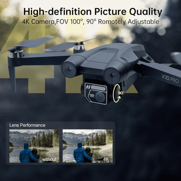 X10 PRO GPS Drone with Camera for Adults 4K UHD, 90 Min Long Flight Time,3280 FT Long Control Range, Auto Return, Follow Me, Brushless Motor, 5G FPV RC Quadcopter for Beginners(<0.55Bl) - Image 3