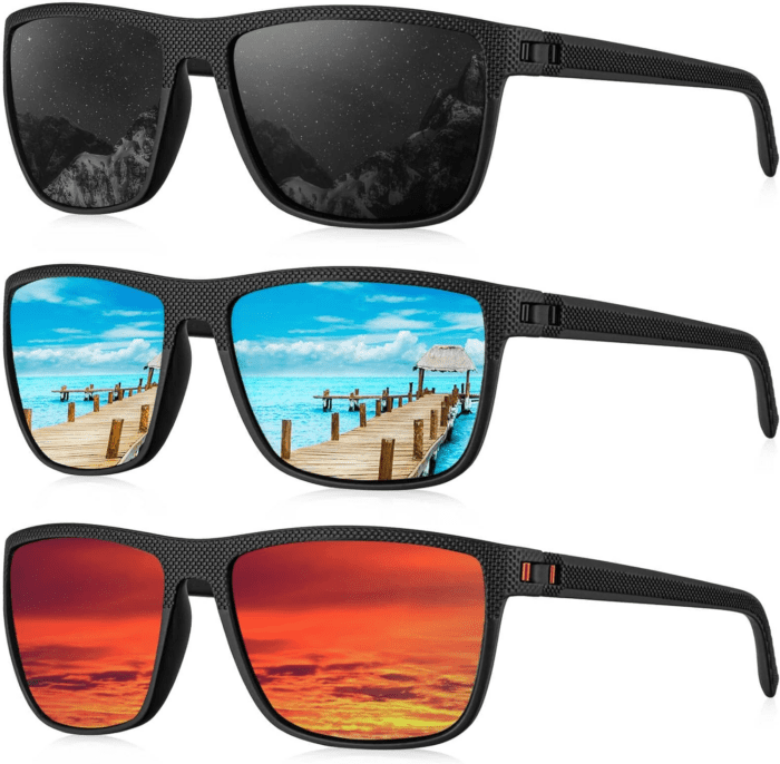 Polarized Sunglasses for Men, Lightweight Sun Glasses with UV Protection for Driving Fishing Golf