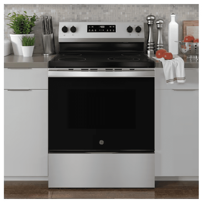 30-In Glass Top 4 Burners 5.3-Cu Ft Steam Cleaning Freestanding Electric Ran (Stainless Steel) - Image 15