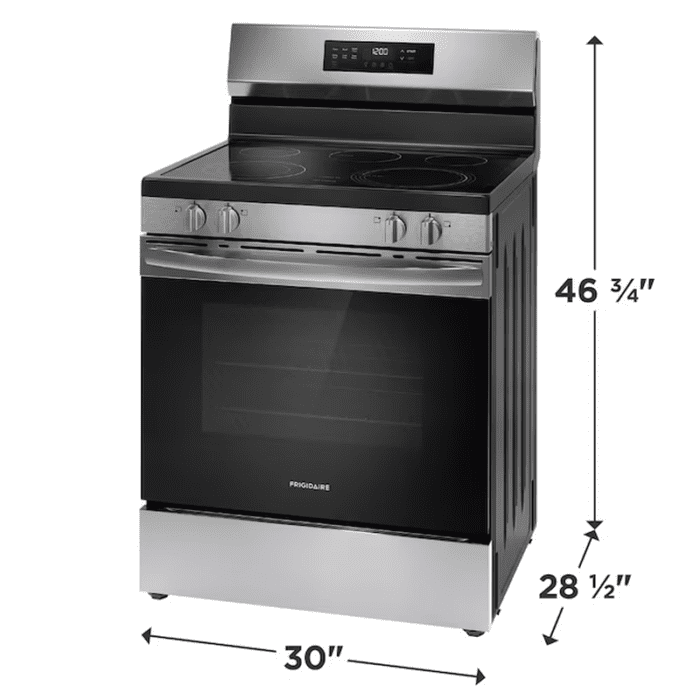 30-In Glass Top 5 Burners 5.3-Cu Ft Steam Cleaning Freestanding Electric Range (Fingerprint Resistant Stainless Steel) - Image 12