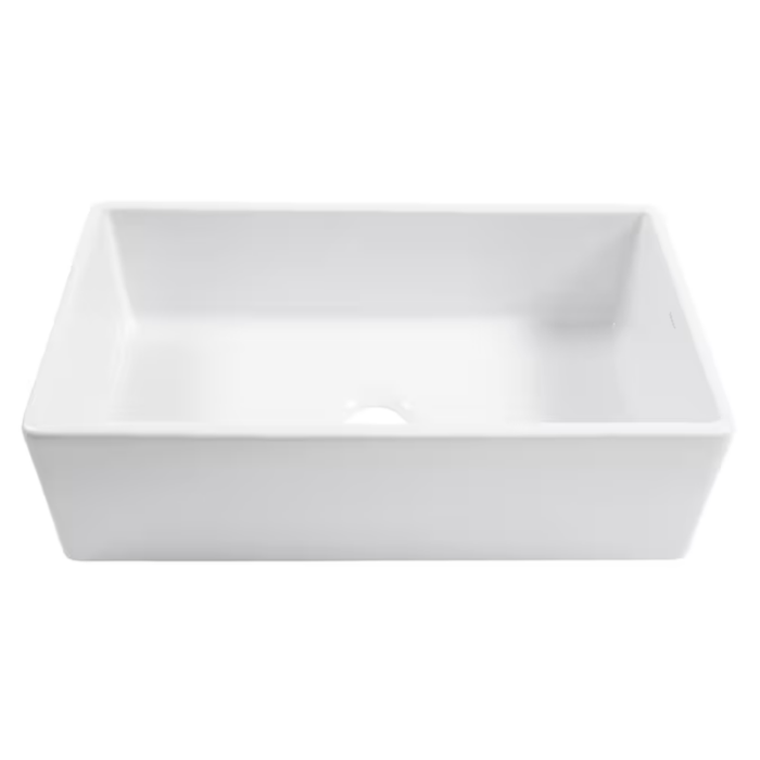 Austen Undermount Farmhouse Apron Front 33-In X 18-In Crisp White Fireclay Single Bowl Kitchen Sink - Image 3