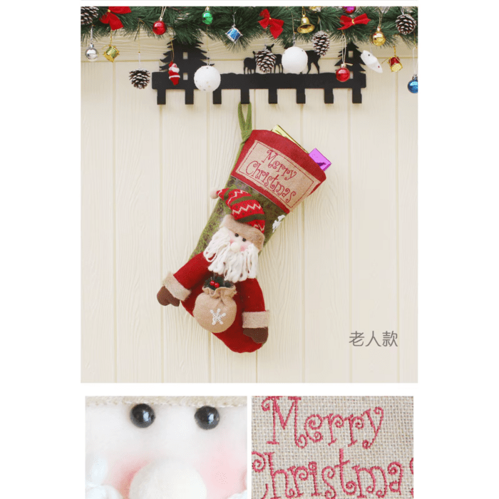 2024 New Christmas Socks Hanging Decorations Embroidered Socks Gift Bags Christmas Decoration Pendants - Image 6