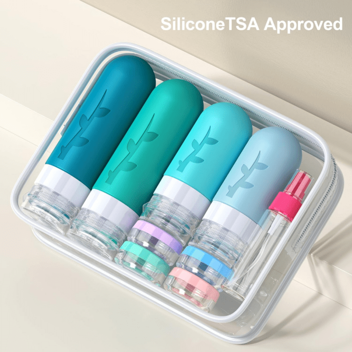 18Pack Travel Bottles for Toiletries,Tsa Approved Silicone Travel Containers Jar for Toiletries,Leak Proof Refillable Liqus Shampoo and Conditioner Travel Essentials Toiletry Bottles - Image 5