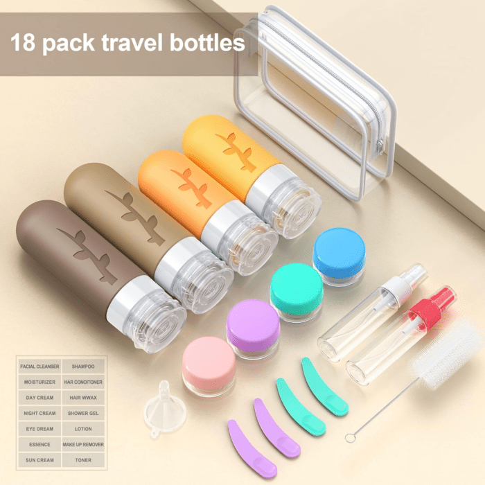 Travel Containers for Toiletries, 18Pack TSA Approved Travel Size Containers for Toiletries,Travel Bottles for Toiletries,Travel Jars or Personal Travel Essentials - Image 4