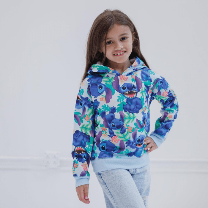 Lilo & Stitch Girls French Terry Crossover Hoodie Toddler to Big Kid - Image 2