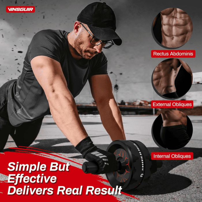 Ab Roller Wheel, Abs Workout Equipment for Abdominal & Core Strength Training, Exercise Wheels for Home Gym, Fitness Equipment for Core Workout with Knee Pad Accessories - Image 3