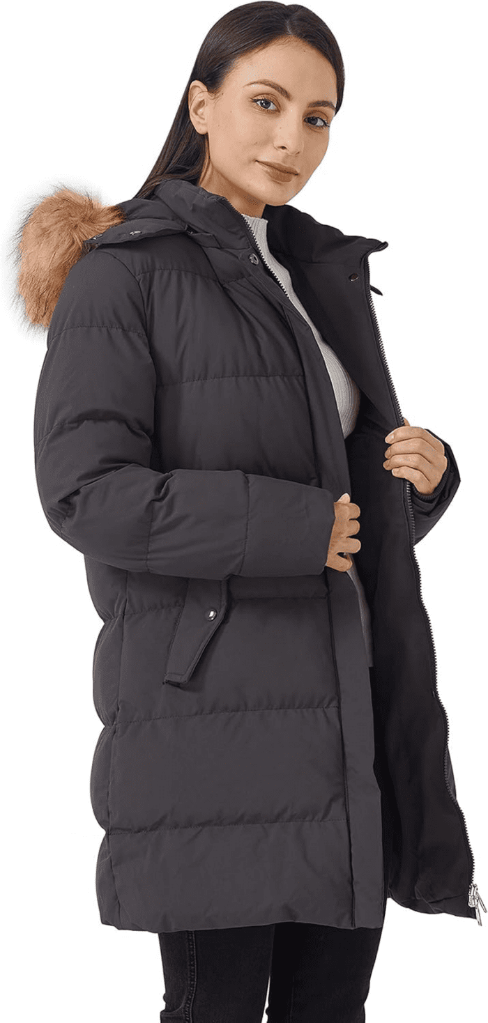 Women'S Winter Thicken Puffer Coat Warm Jacket with Faux Fur Removable Hood - Image 7