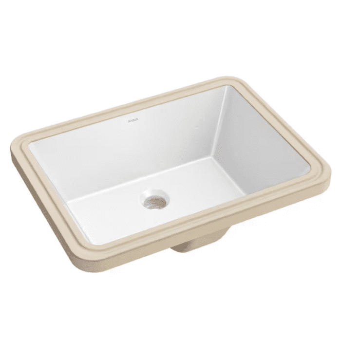 Elavo Ceramic Undermount Rectangular White Bathroom Sink (20.25-In X 15.13-In) - Image 2