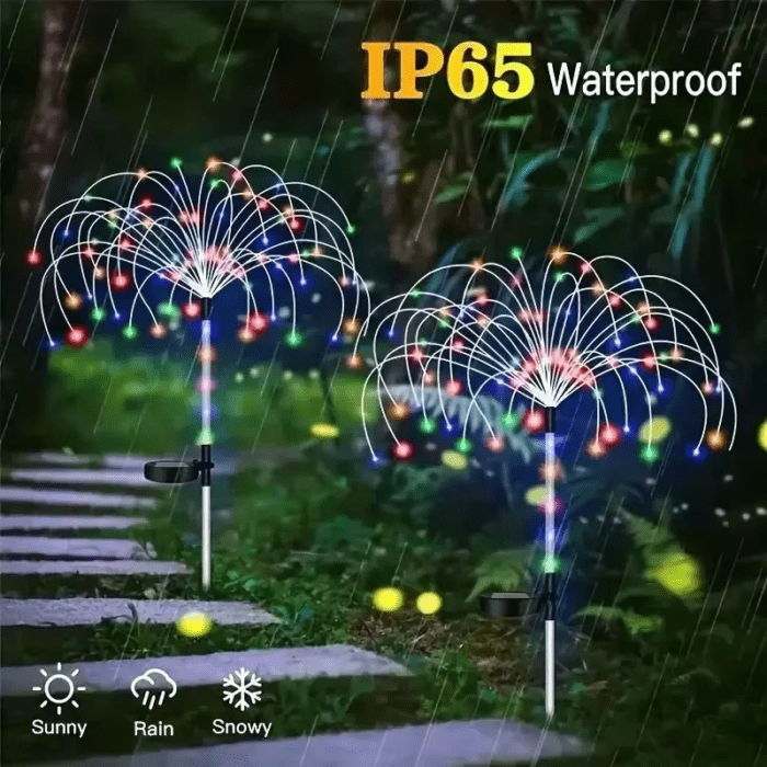 2Pack Solar Powered String Lamp Tree Waterproof Outdoor Fireworks 8 Modes DIY Lawn Patio Garden Christmas Light Decorations 2024 - Image 4