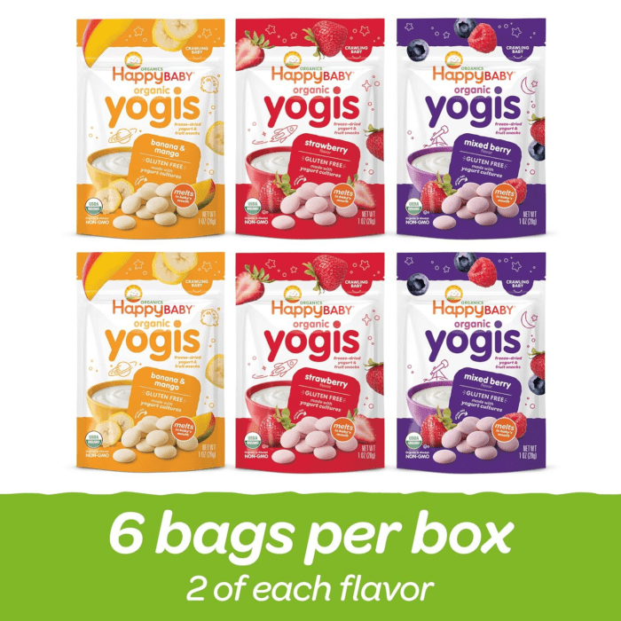 Organics Yogis Freeze-Dried Yogurt & Fruit Snacks, Variety Pack, 1 Ounce (Pack of 6) - Image 2