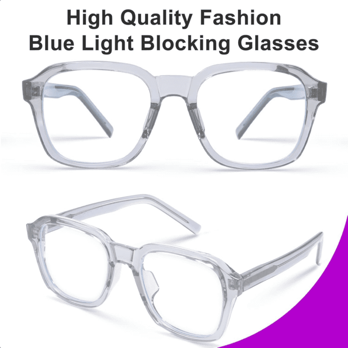 Oversized Square Blue Light Blocking Glasses Fashion Computer Eyewear for Women and Men BENNETT - Image 3