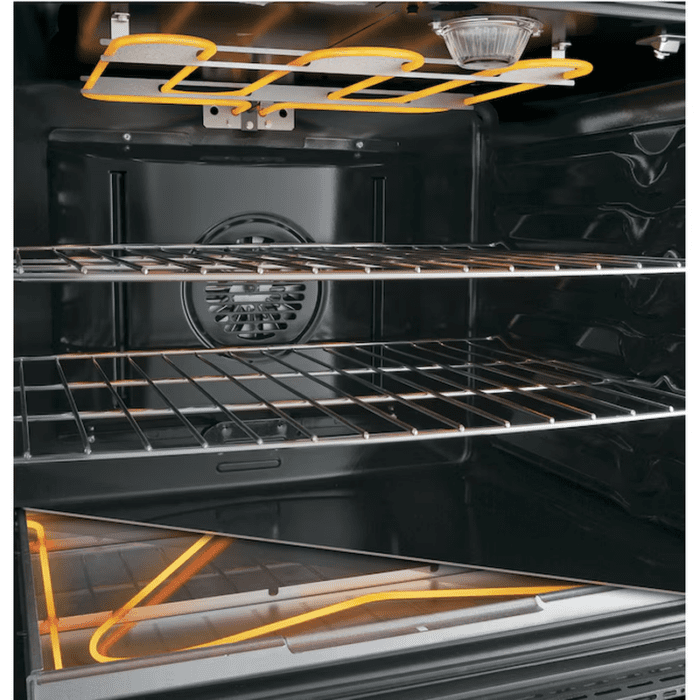 30-In Glass Top 5 Burners 4.4-Cu Ft / 2.2-Cu Ft Steam Cleaning Air Fry Convection Oven Freestanding Double Oven Electric Ran (Stainless Steel) - Image 16