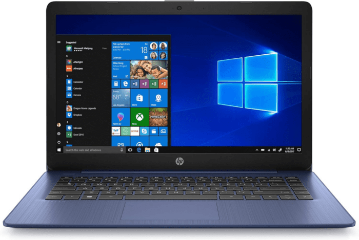 HP Stream 14 Inches HD (1366X768) Display, Intel Celeron N4000 Dual-Core Processor, 4GB RAM, 64GB Emmc, HDMI, Wifi, Webcam, Bluetooth, Win10 S, Royal Blue (Renewed)