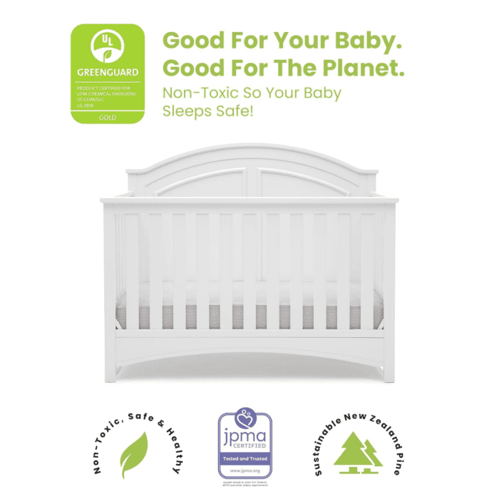 Perry 6-In-1 Convertible Crib - Greenguard Gold Certified, Bianca White - Image 3