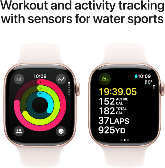 Watch Series 10 [GPS 46Mm Case] Smartwatch with Rose Gold Aluminium Case with Light Blush Sport Band - M/L. Fitness Tracker, ECG App, Always-On Retina Display, Water Resistant - Image 5