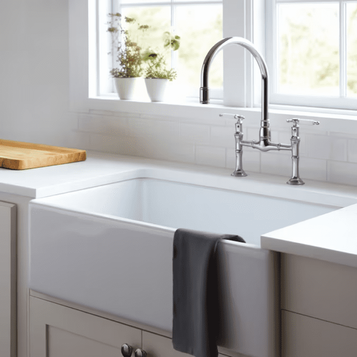 Turner Undermount Farmhouse Apron Front 30-In X 18-In Crisp White Fireclay Single Bowl Kitchen Sink - Image 7