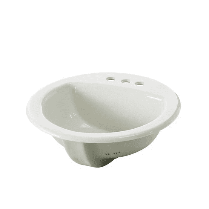 Vitreous China Drop-In round White Bathroom Sink (19-In X 19-In) - Image 5