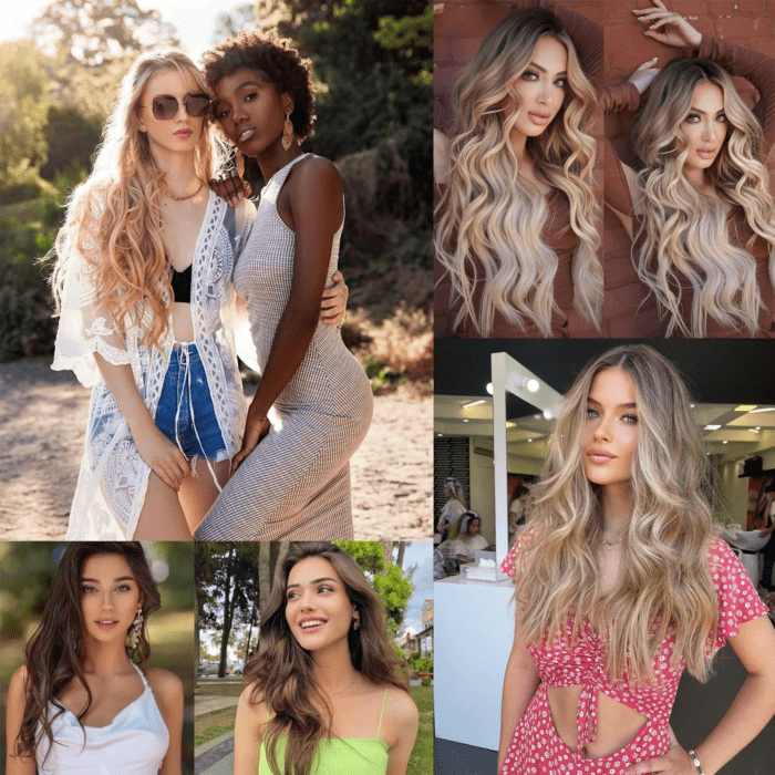 Clip in Hair Extensions for Women, 6PCS Long Wavy Curly Clip on Hair Extensions 20 Inch Honey Blonde Mixed Light Brown Synthetic Thick Hairpieces - Image 3