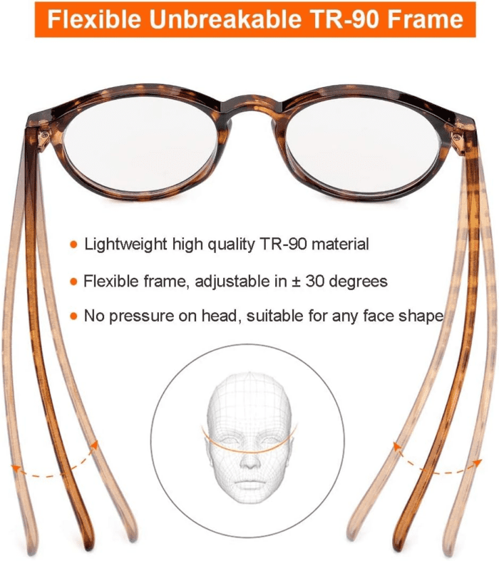 Blue Light Glasses for Men Women, Vintage round Frame Computer Eyeglasses - Image 5