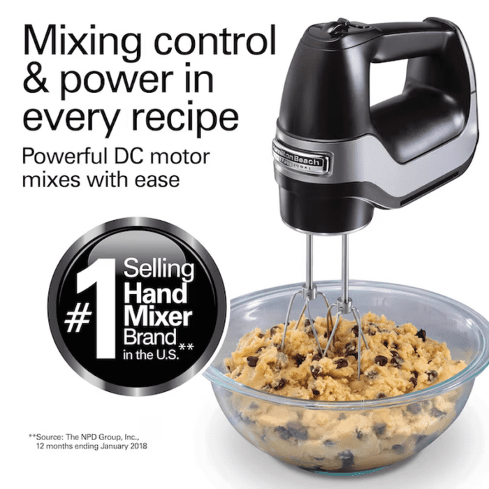 5-Speed Hand Mixer with Storage (Black) - Image 2