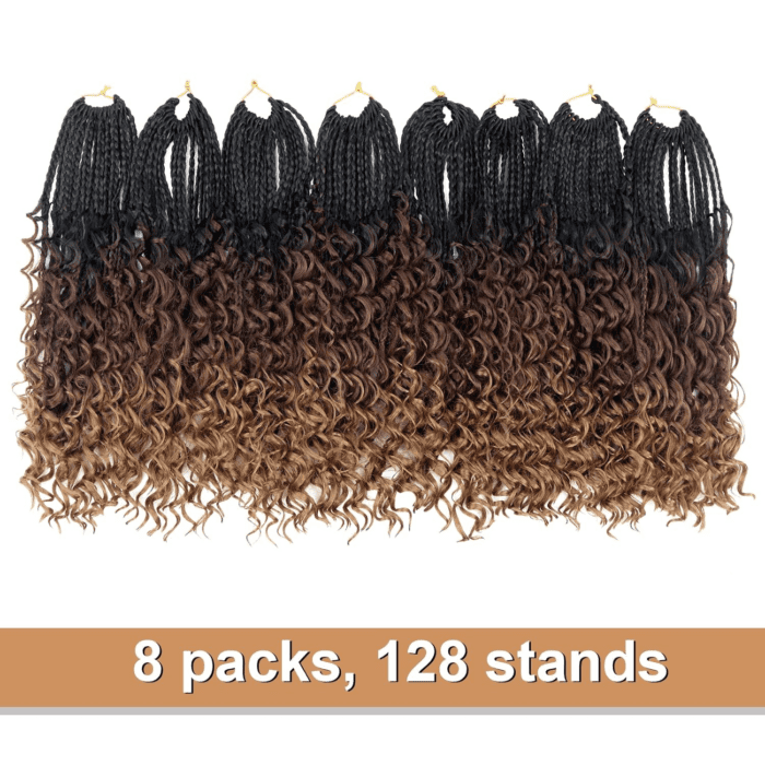 Goddess Box Braids Crochet Hair with Curly Ends 14 Inch Bohomian Box Braids Crochet Braids 8 Packs 3X Crochet Braids Synthetic Braiding Hair Extension for Black Women (14 Inch (Pack of 8), T1B 30 33)… - Image 6