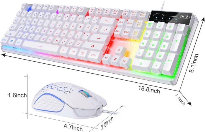 Gaming Keyboard and Mouse Combo, K1 RGB LED Backlit Keyboard with 104 Key for Pc/Laptop(White) - Image 3