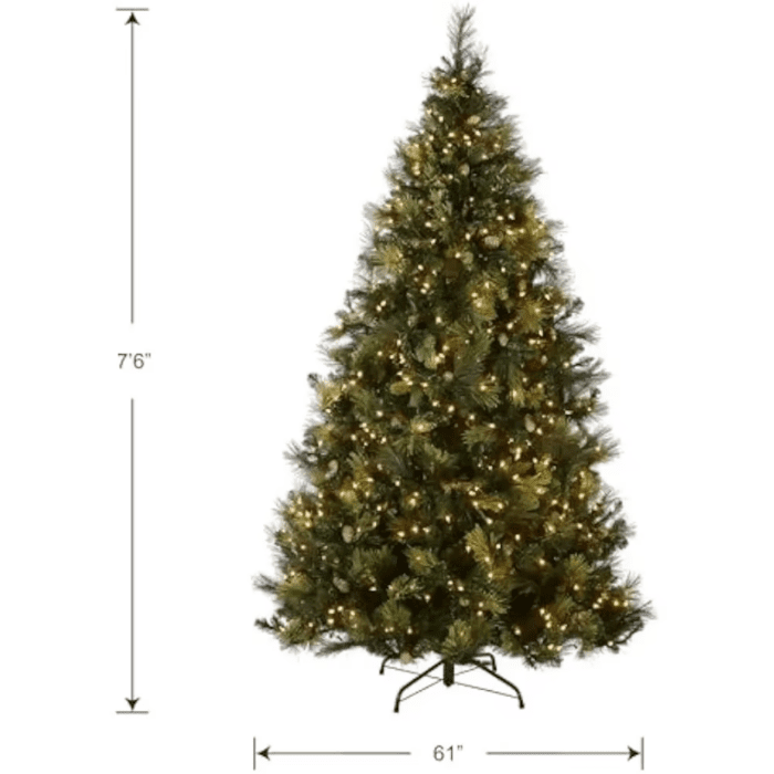 7.5Ftchristmas Tree, Artificial Holiday Prelit Decor Tree W/750 Lights,1399 Branch Tips and Metal Stand,Christmas Decor 2024 - Image 6