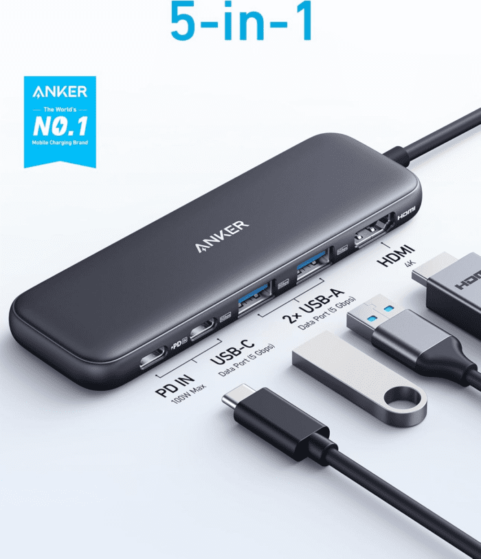 332 USB-C Hub (5-In-1) with 4K HDMI Display, 5Gbps - and 2 5Gbps USB-A Data Ports and for Macbook Pro, Macbook Air, Dell XPS, Lenovo Thinkpad, HP Laptops and More - Image 2