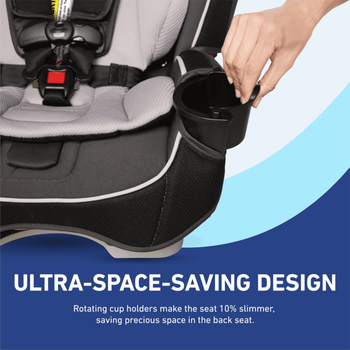 Slimfit 3-In-1 Convertible Car Seat, Ultra-Space-Saving Design, Darcie, Suitable for Rear and Forward-Facing, Highback Booster Seat with 10-Position Headrest - Image 9