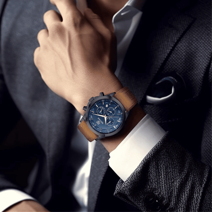 Mens Watches Analog Quartz Waterproof Wrist Watch for Men Multifunction Chronograph Fashion Business Work Casual Sport Designer Dress Watch with Calendar Elegant Gifts for Men - Image 3