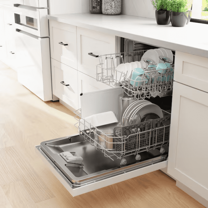 100 Series 24-In Front Control Smart Built-In Dishwasher (White), 50-Dba Very Quiet Sound Level - Image 9