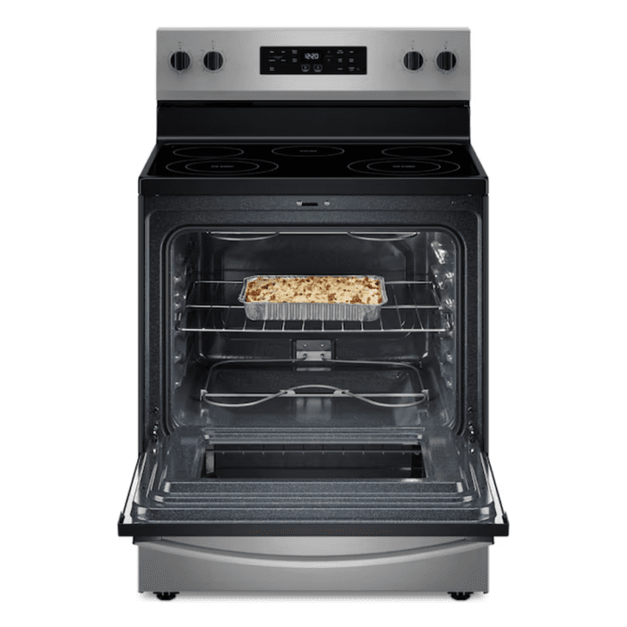 30-In Glass Top 5 Burners 5.3-Cu Ft Steam Cleaning Freestanding Electric Range (Fingerprint Resistant Stainless Steel) - Image 2