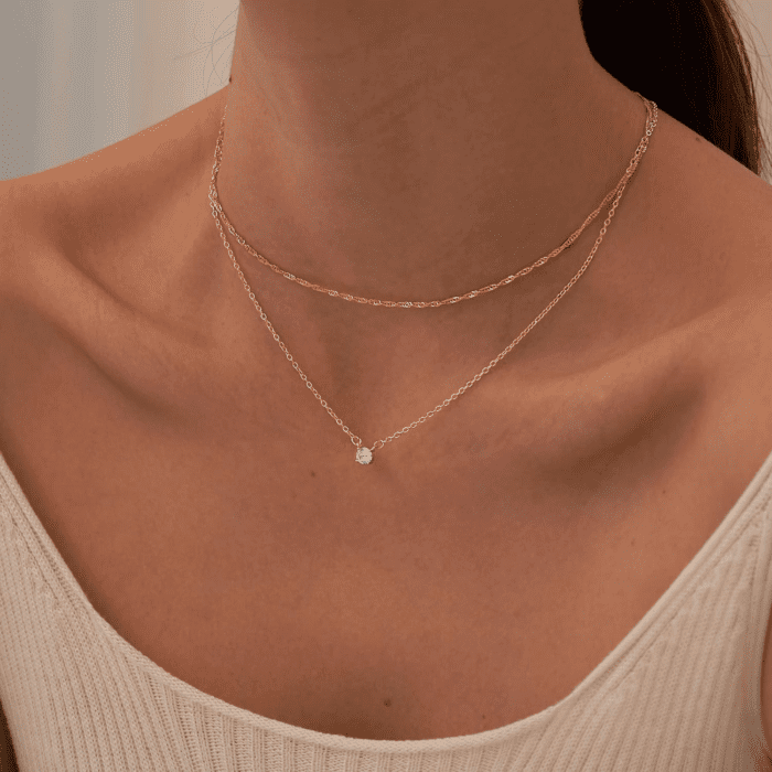 Diamond Necklaces for Women, Dainty 14K Gold/Sterling Silver Choker Necklace Simple Gold Plated CZ Jewelry Necklaces for Women Trendy Gifts - Image 5