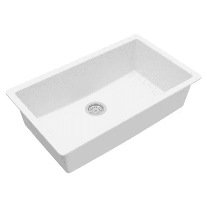 Undermount 32.25-In X 19.25-In White Quartz Single Bowl Kitchen Sink - Image 10