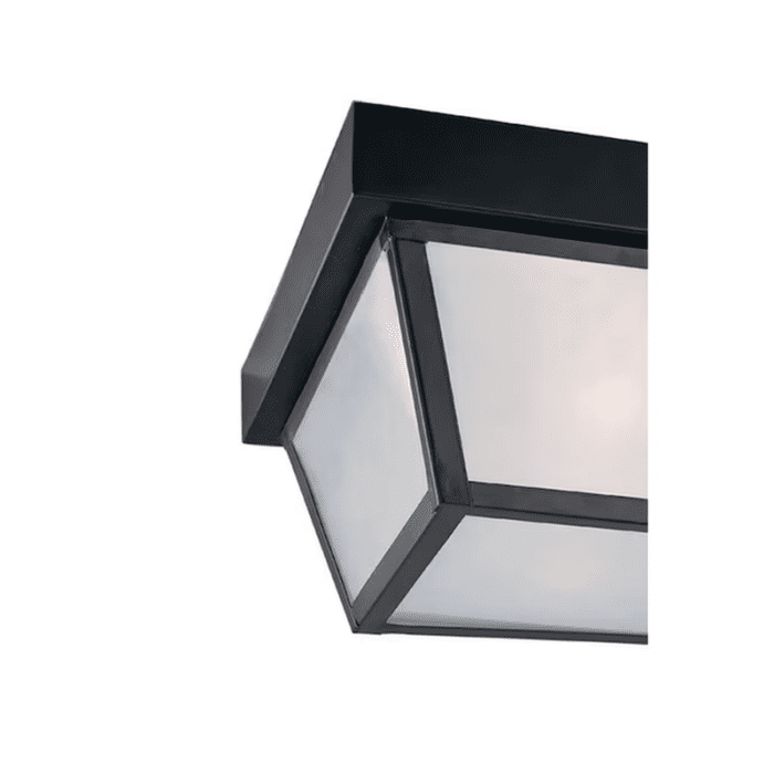 Wayman 2-Light 10.37-In Matte Black Indoor/Outdoor Flush Mount Light - Image 8