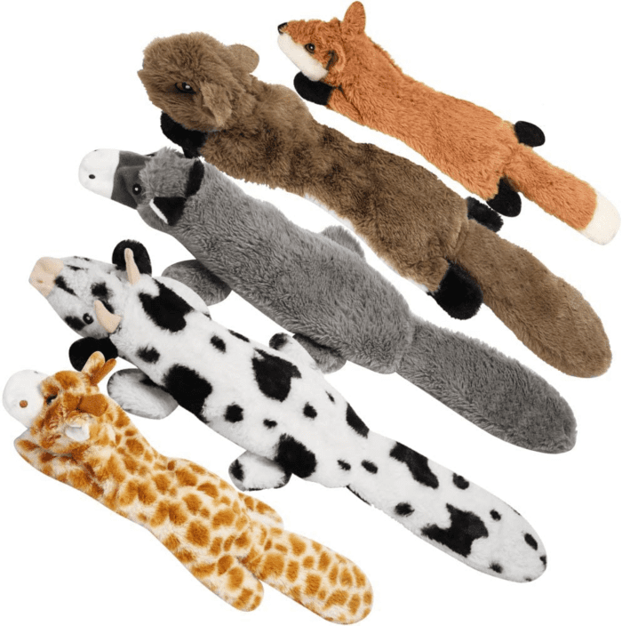 Dog Squeaky Toys, 5 PCS Crinkle Plush Dog Toys, No Stuffing Dog Toys for Small Medium Large Dogs, Stuffless Puppy Toys for Boredom