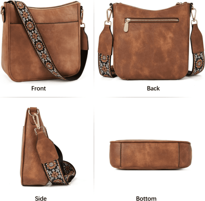 Crossbody Bags for Women Trendy Vegan Leather Hobo Purses Shoulder Handbags with Wide Shoulder Strap - Image 7