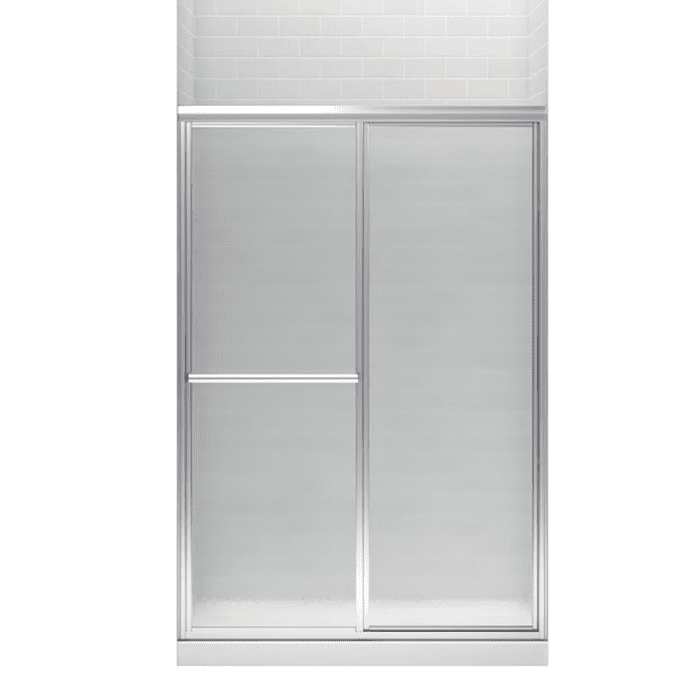 Deluxe Silver 43-In to 48-In W X 70-In H Framed Sliding Shower Door - Image 3