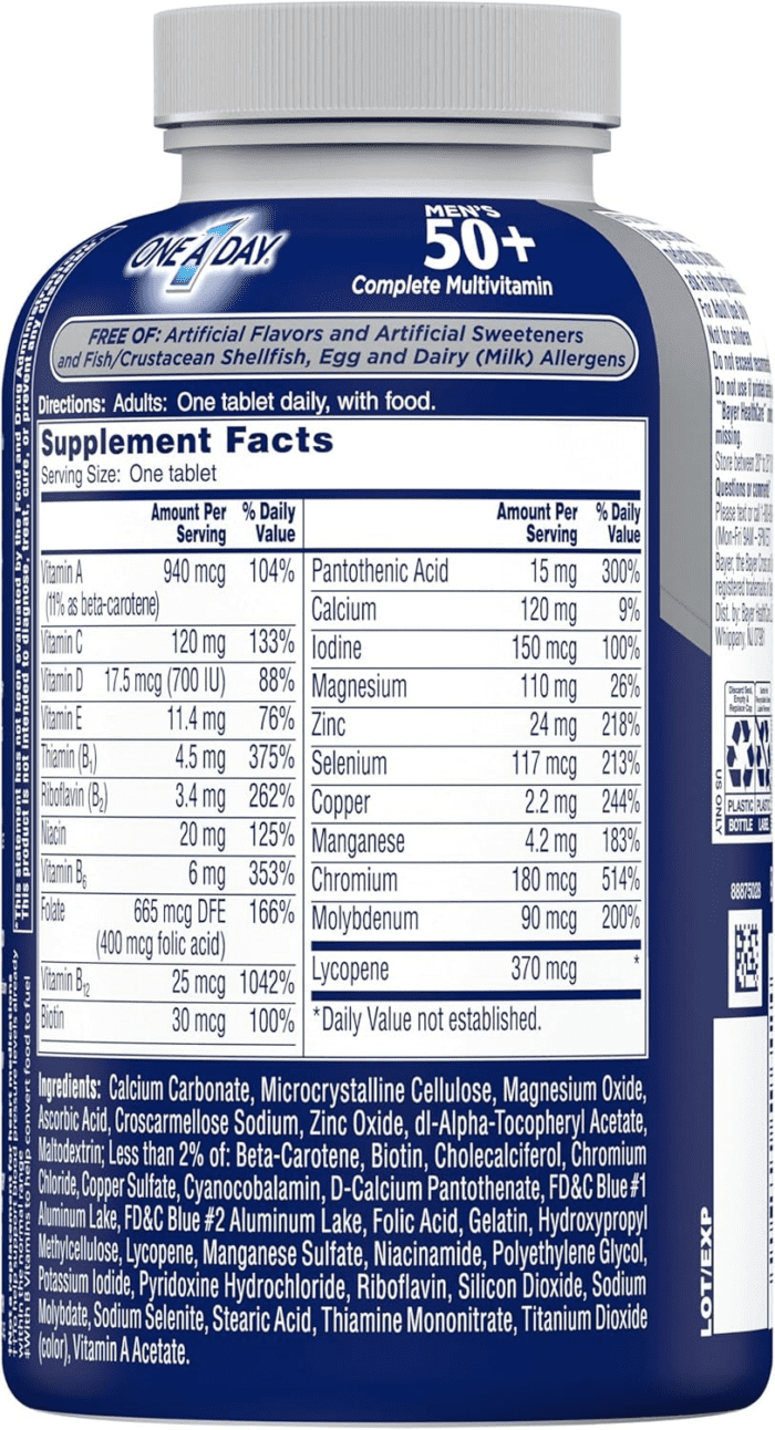 Men’S 50+ Healthy Advantage Multivitamin, Multivitamin for Men with Vitamins A, C, E, B6, B12, Calcium and Vitamin D, Tablet, 200 Count (Pack of 1) - Image 8