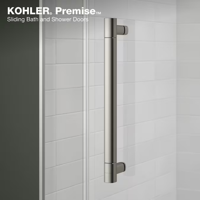 Premise Anodized Brushed Nickel 56-In to 60-In W X 76.13-In H Frameless Bypass Sliding Soft Close Shower Door - Image 9