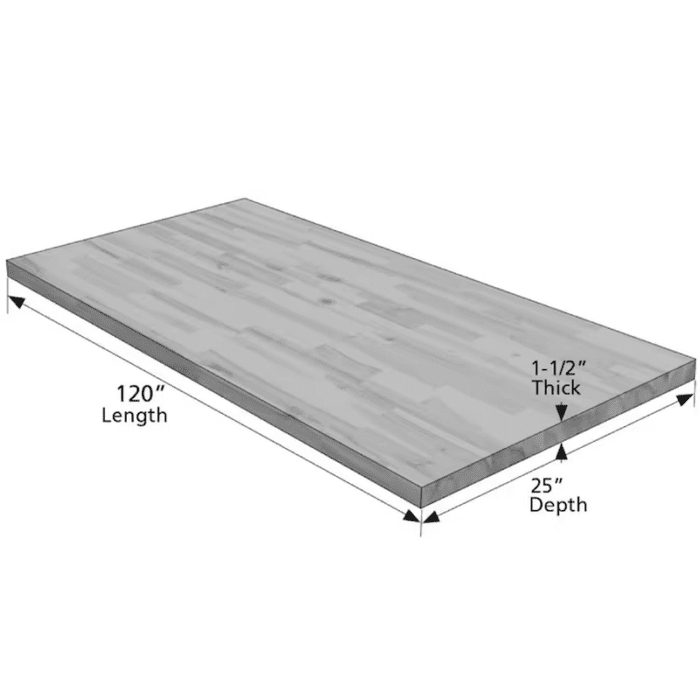 10-Ft X 25-In X 1.5-In Finger-Jointed Natural Hevea Butcher Block Countertop - Image 7