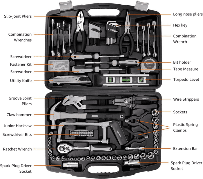 173-Piece General Household Home Repair Mechanic'S Hand Tool Set with Storage Case, Portable for DIY - Image 2